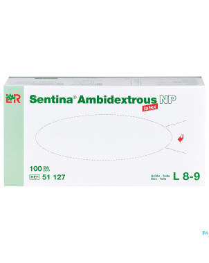 Sentina gants examen ambidextrous np latex  l  100