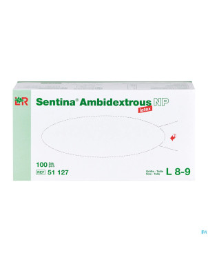 Sentina gants examen ambidextrous np latex  l  100