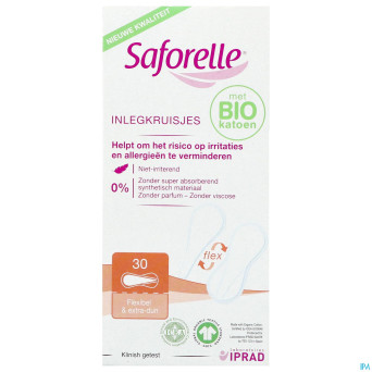 Saforelle coton protect protege slips nouv.qual.30