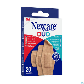 Nexcare 3m duo pansement assortiment 20