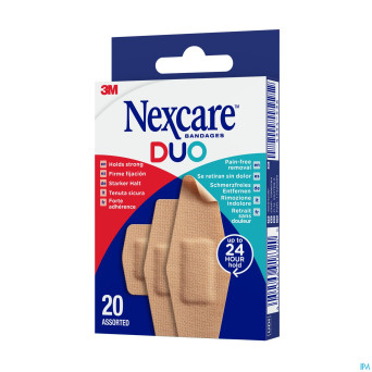 Nexcare 3m duo pansement assortiment 20