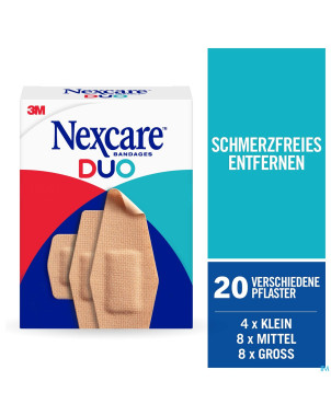 Nexcare 3m duo pansement assortiment 20