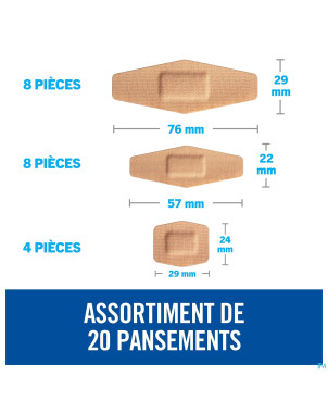 Nexcare 3m duo pansement assortiment 20