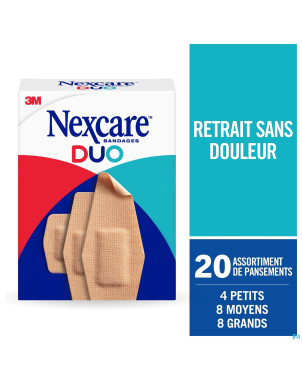 Nexcare 3m duo pansement assortiment 20