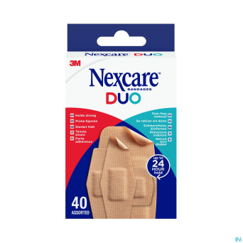 Nexcare 3m duo pansement assortiment 40