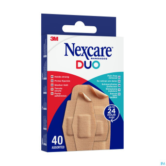 Nexcare 3m duo pansement assortiment 40