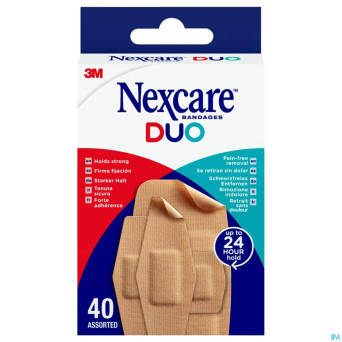 Nexcare 3m duo pansement assortiment 40