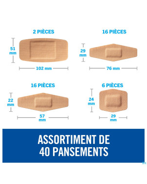 Nexcare 3m duo pansement assortiment 40