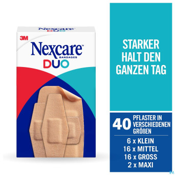 Nexcare 3m duo pansement assortiment 40