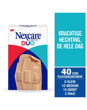 Nexcare 3m duo pansement assortiment 40