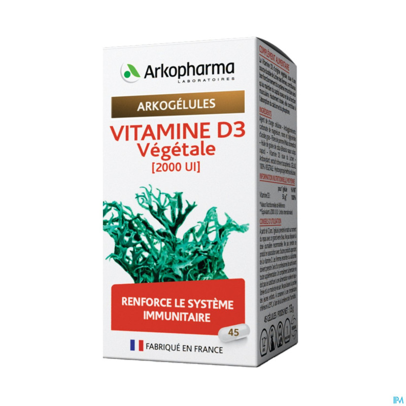 Arkogelules vitamine d3 vegetale    caps 45