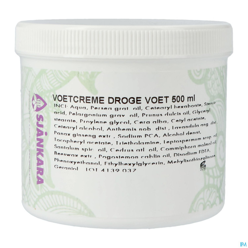 Sjankara creme pieds secs 500ml