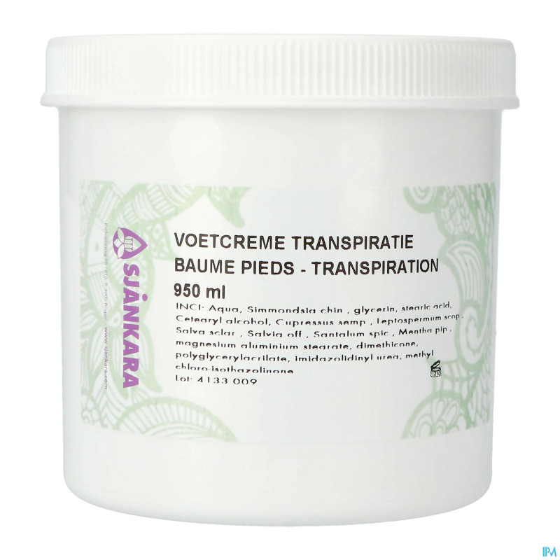 Sjankara creme pieds transpiration 950ml