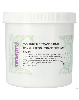 Sjankara creme pieds transpiration 950ml