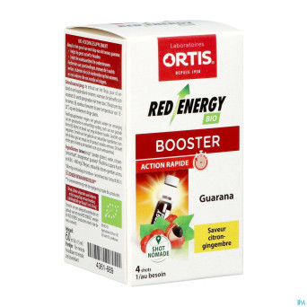 Ortis red energy citron gingembre bio shots 4x15ml