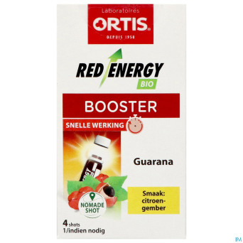 Ortis red energy citron gingembre bio shots 4x15ml