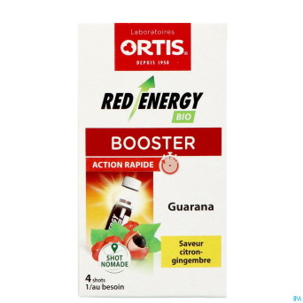 Ortis red energy citron gingembre bio shots 4x15ml