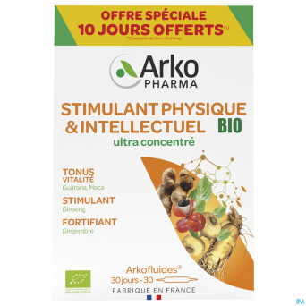 Arkofluides stimulant physique bio amp 20 +10grat.