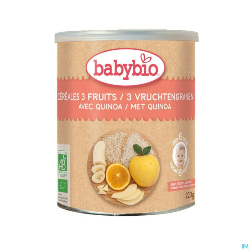 Babybio cereales 3 fruits quinoa 6m    220g