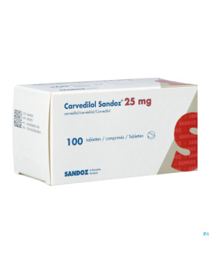 Carvedilol sandoz 25mg pi pharma comp 100 pip