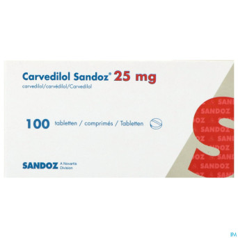 Carvedilol sandoz 25mg pi pharma comp 100 pip