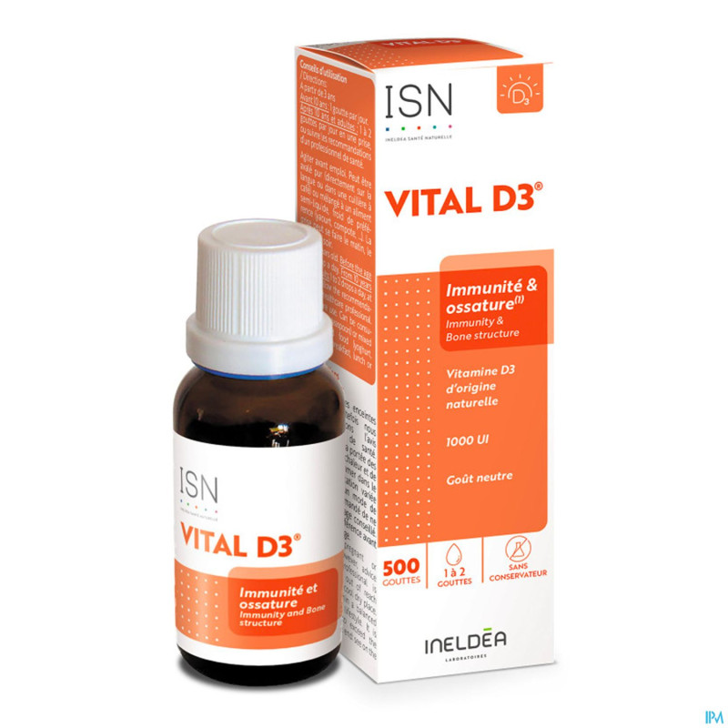 Ineldea vital-d3 1000 ul isn fl compte-goutte 20ml