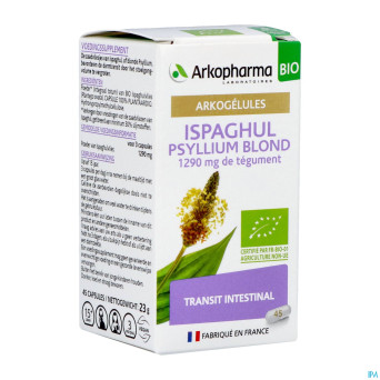 Arkogelules ispaghul psyllium blond bio    caps 45
