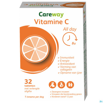 Careway vitamine c 500mg all day    comp 32