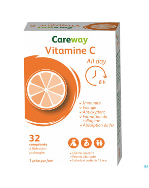 Careway vitamine c 500mg all day    comp 32