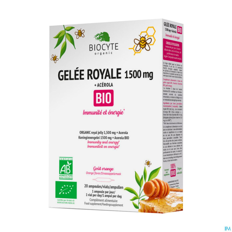 Biocyte gelee royale 1500mg bio    amp 20