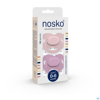 Nosko sucette 0-6 m baby pink + lilac