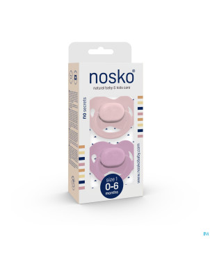 Nosko sucette 0-6 m baby pink + lilac