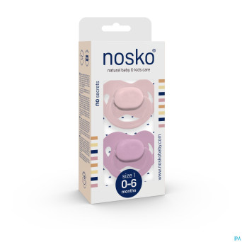 Nosko sucette 0-6 m baby pink + lilac