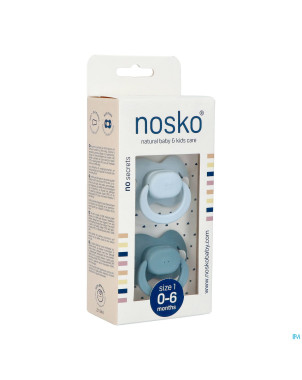 Nosko sucette 0-6 m baby blue + whale blue
