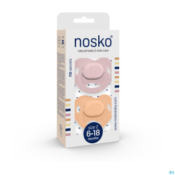 Nosko sucette 6-18 m baby pink + peach