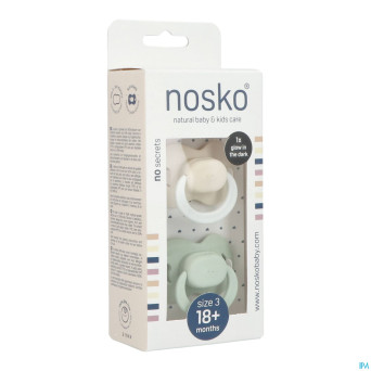 Nosko sucette 18+ m ivory glow dark + mint