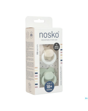 Nosko sucette 18+ m ivory glow dark + mint