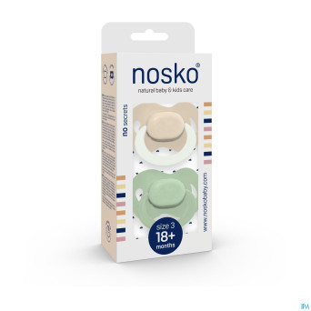 Nosko sucette 18+ m ivory glow dark + mint