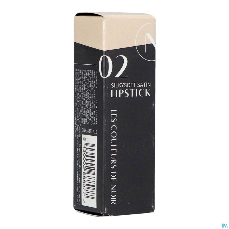 Couleurs de noir silkysoft satin lipstick 02