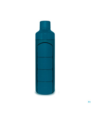 Yos water bottle & pill box daily bold blue