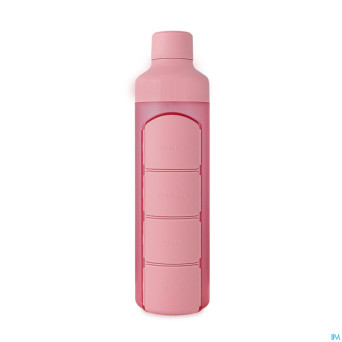 Yos water bottle & pill box daily perfect pink