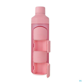 Yos water bottle & pill box daily perfect pink