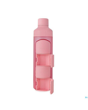 Yos water bottle & pill box daily perfect pink