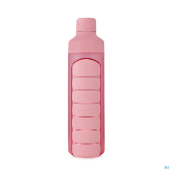 Yos water bottle & pill box weekly perfect pink