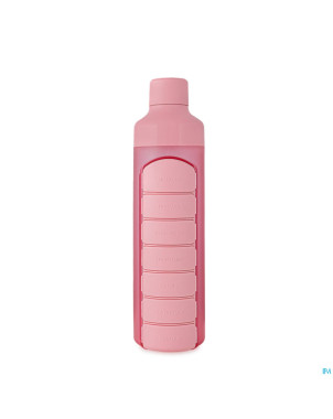 Yos water bottle & pill box weekly perfect pink