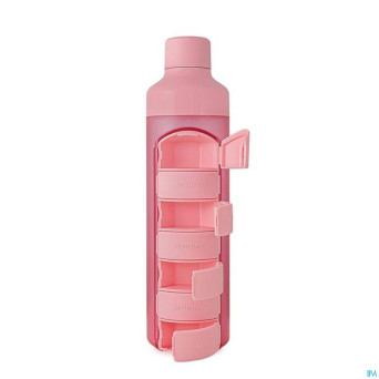 Yos water bottle & pill box weekly perfect pink