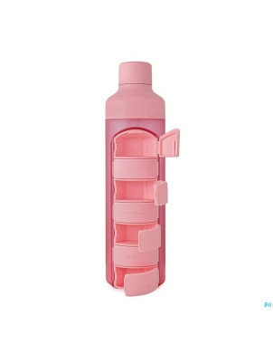 Yos water bottle & pill box weekly perfect pink