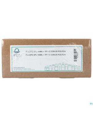 Fl ldpe spl 100ml + tp + c con 25 pch