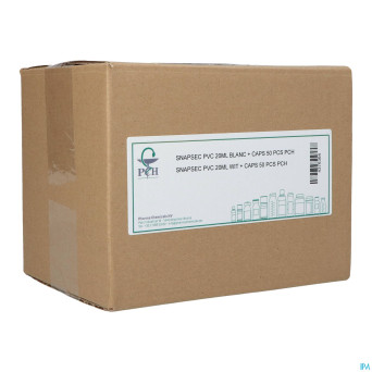 Snapsec pvc 20ml blanc + caps 50 pch