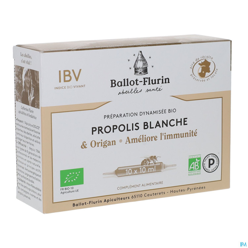Ballot-flurin propolis blanche bio amp 10x10ml